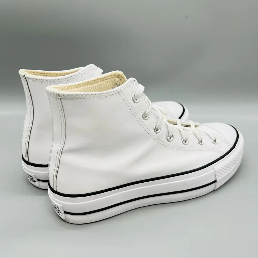 Converse Shoes Women 8.5 White Leather All Star 2 High Top Platform Sneaker